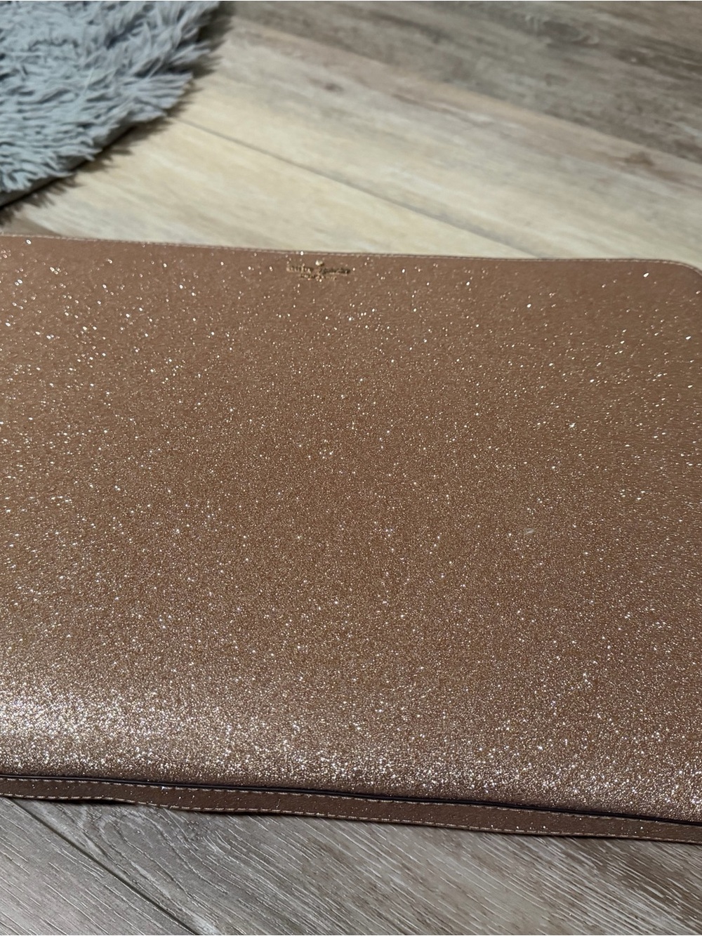 kate spade Glitter Laptop Sleeve in Rose Gold Tone